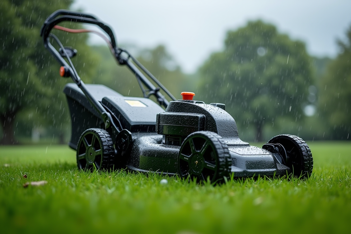 Tondeuse à gazon électrique mouillée par la pluie : que faire ?